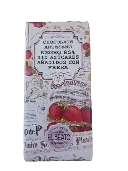 Tableta de chocolate Negro sin azúcar con Fresa