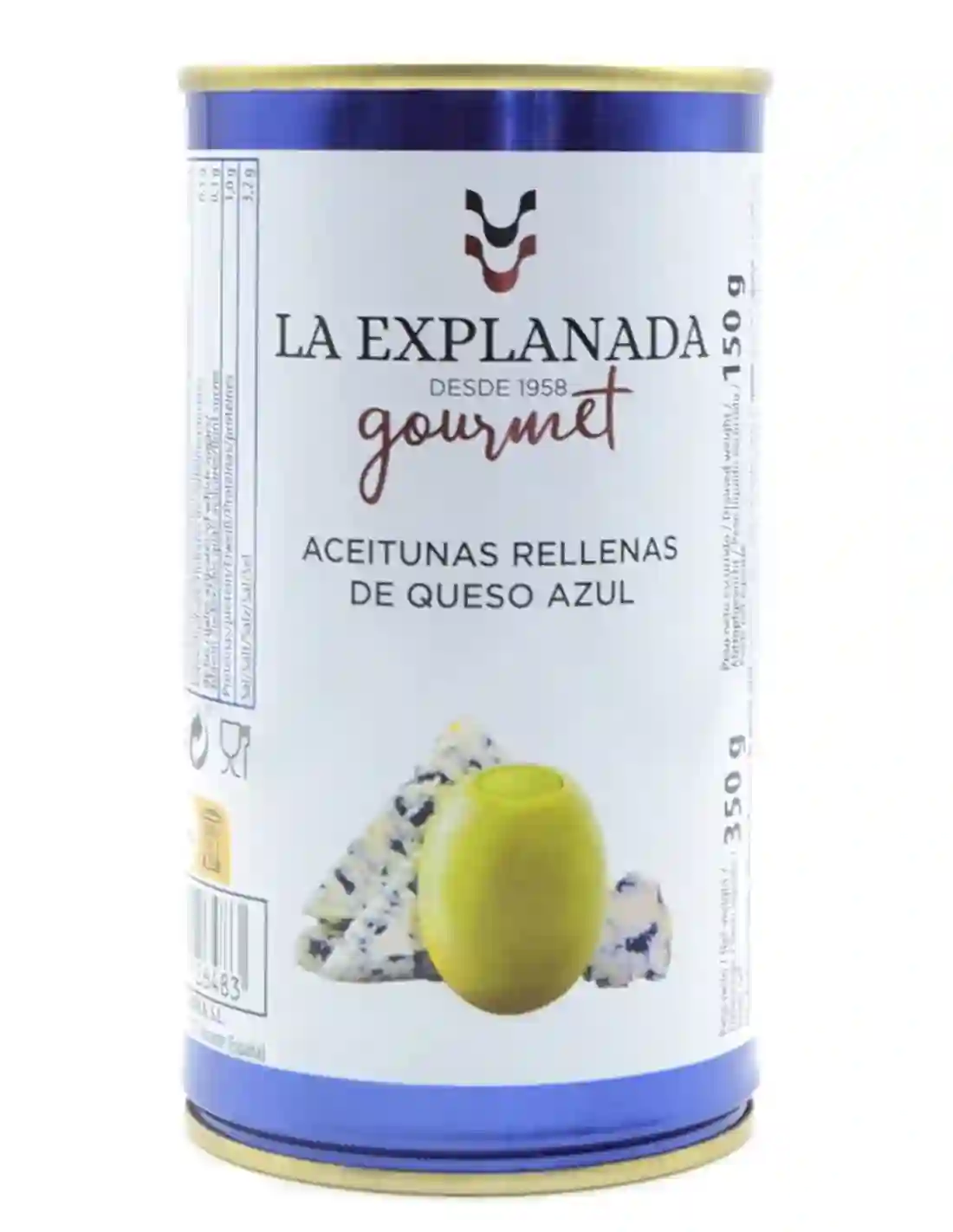 LA Explicada Aceitunas Rellenas de Queso Azul - Lata 370 Gr.