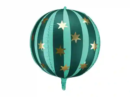 Globo Bola Rayas Verdes Con Helio