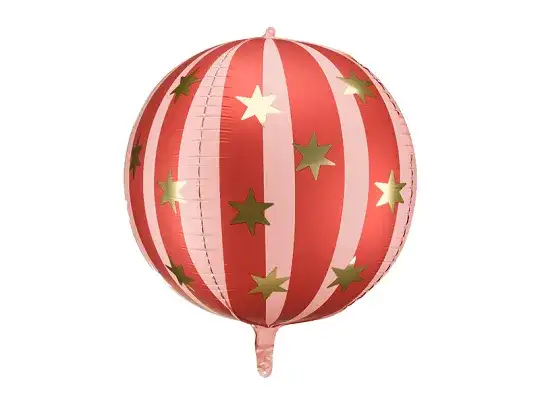 Globo Bola Rayas Rojas Con Helio
