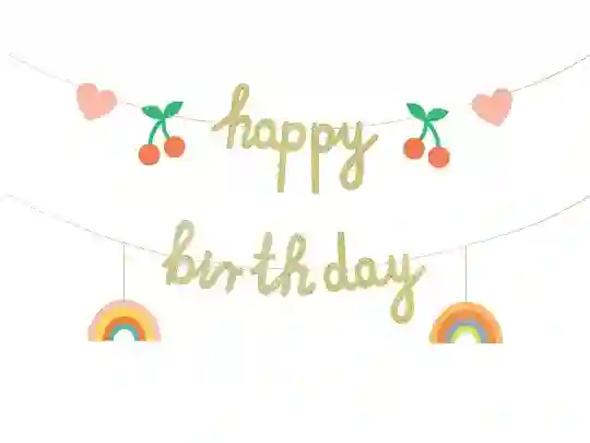 Guirnalda feliz cumpleaños brillo