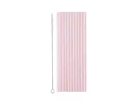 PAJITAS PLÁSTICO ROSA - 12UD
