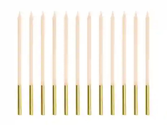 Velas Largas Crema - 12UD
