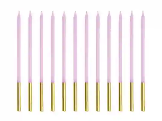 Velas Largas lila - 12ud