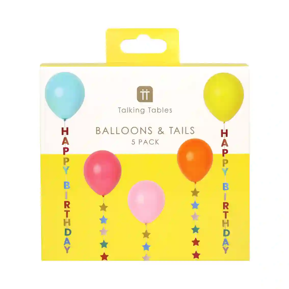 Globos Multi Tiras Feliz cumpleaños- 5ud