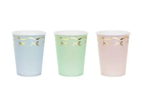 Vasos Mix Pastel Lacito - 6UD
