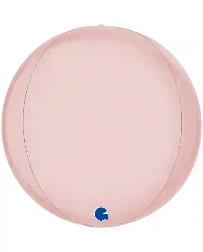Globo Bola Metalica Rosa Pastel Con Helio