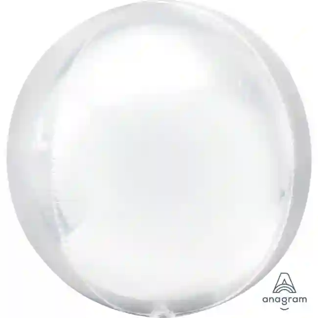 Globo Bola Metalica Blanco Con Helio