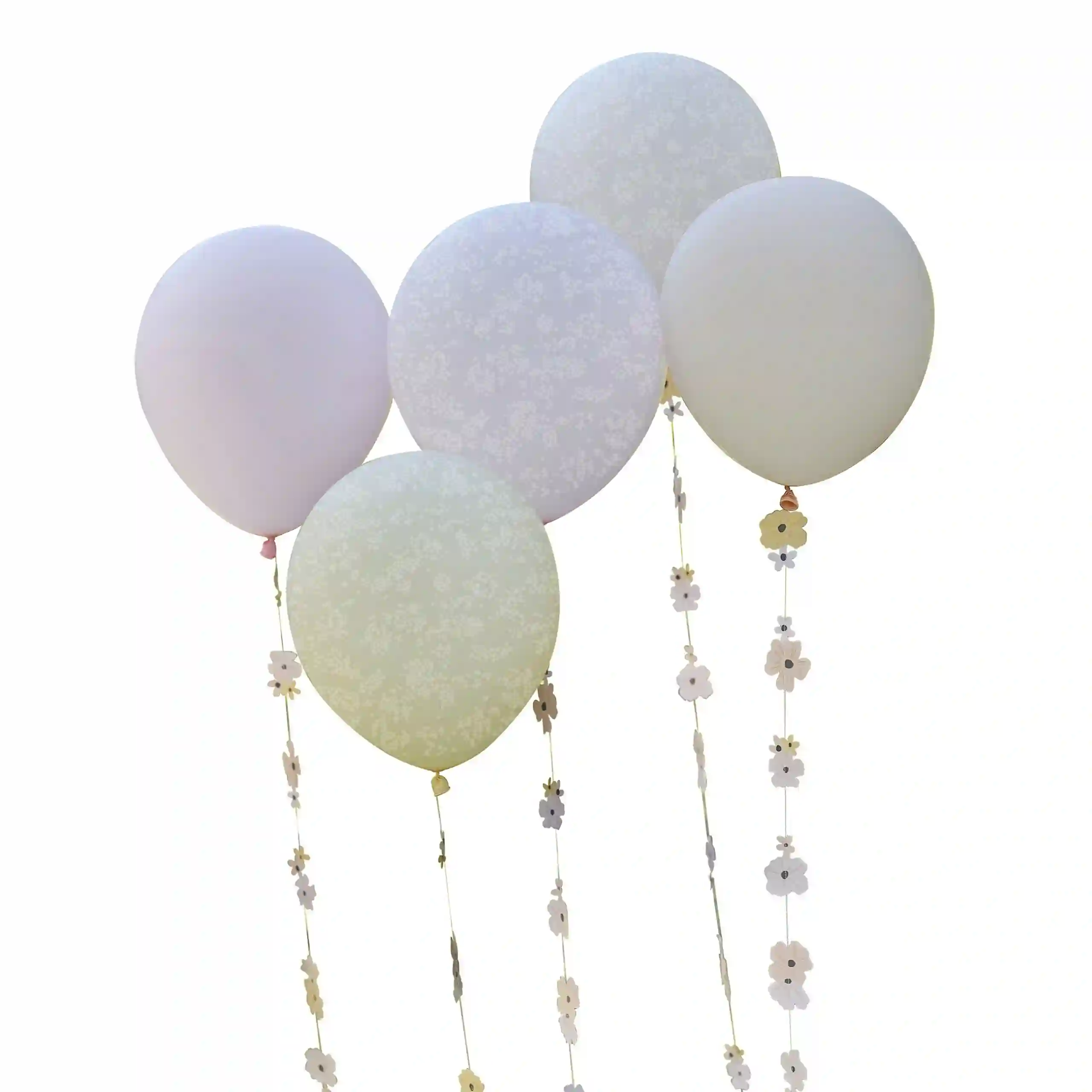 Globos Flores Pastel Con Helio - 5UD