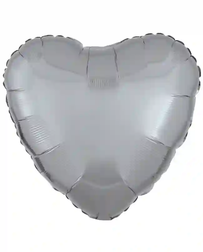 Globo Corazón Pequeño Gris Con Helio