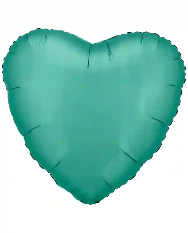 Globo Corazón Pequeño Verde Jade Satin Con Helio