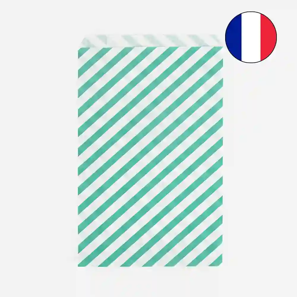 Bolsa Papel Rayas Verdes - 10ud