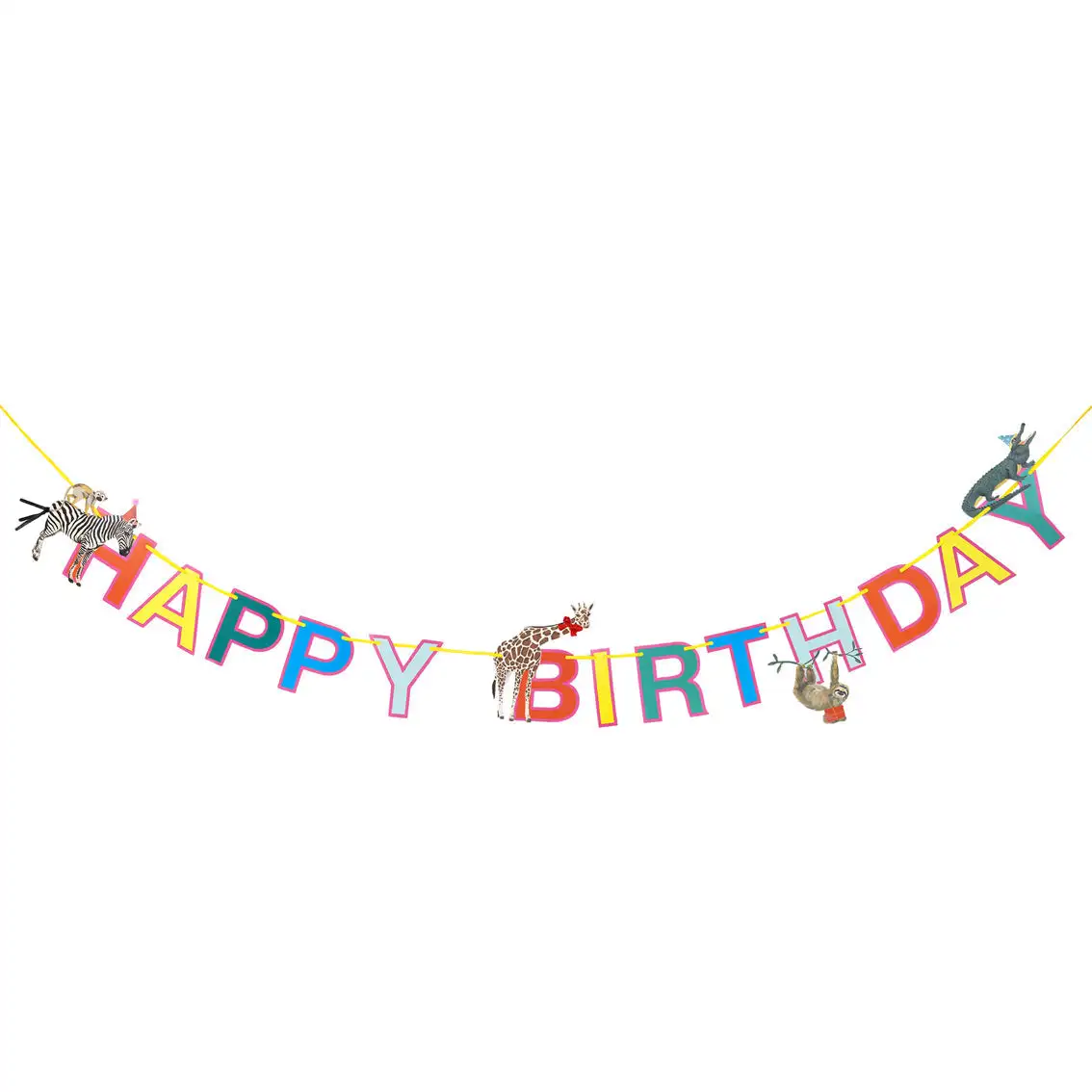 Guirnalda feliz cumpleaños safari