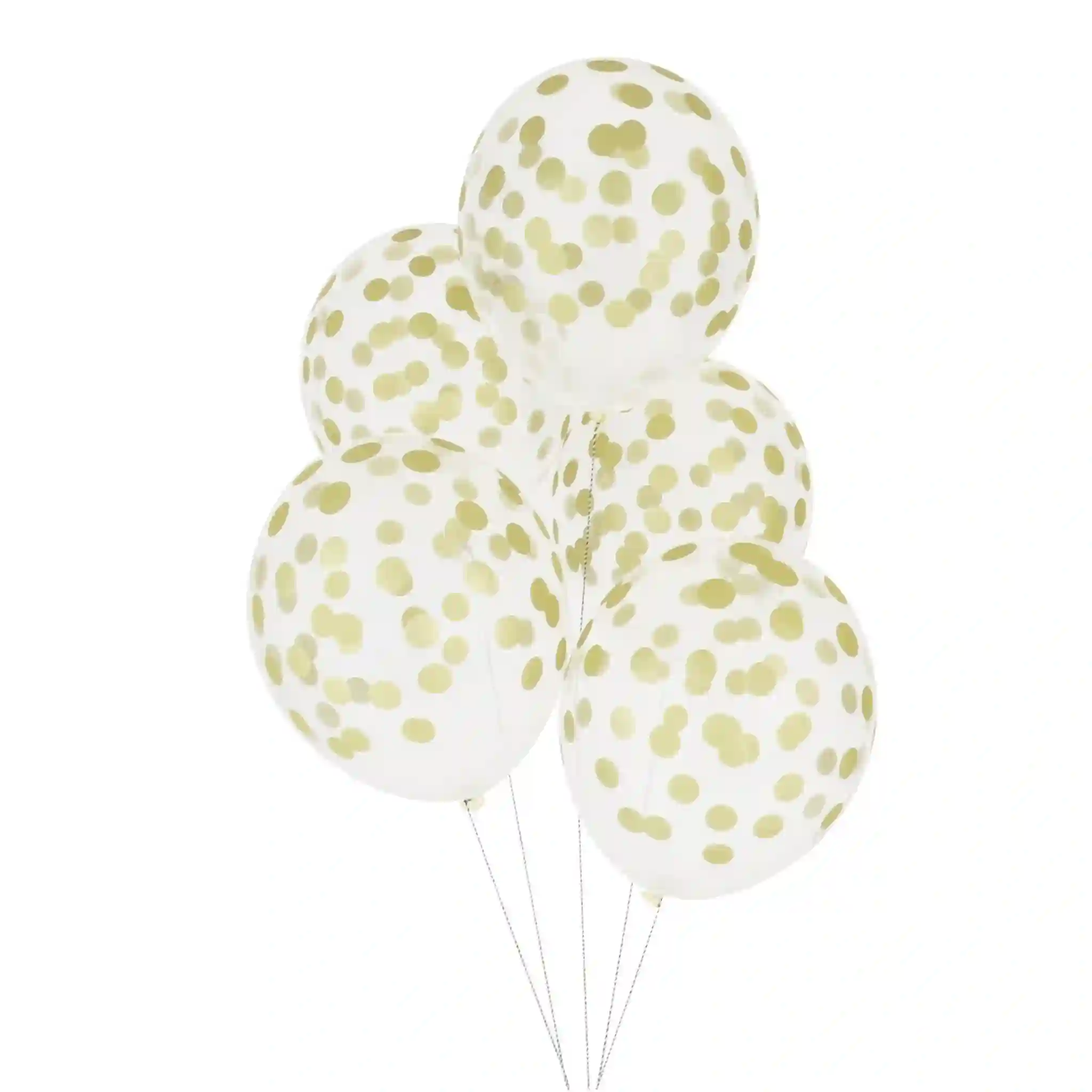Globos lunares dorados con helio - 5ud