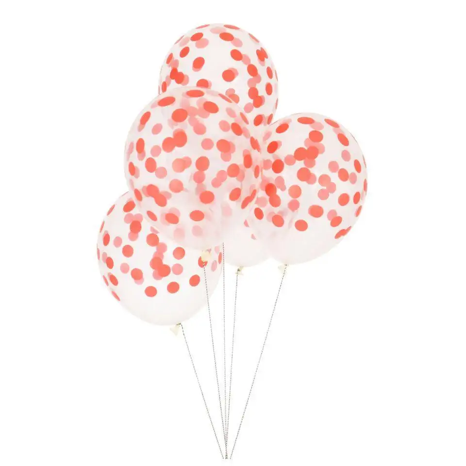Globos lunares rojos con helio - 5ud