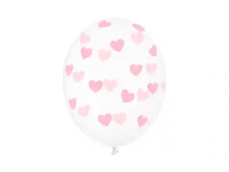 Globos Corazones ROSAS CON HELIO - 5UD