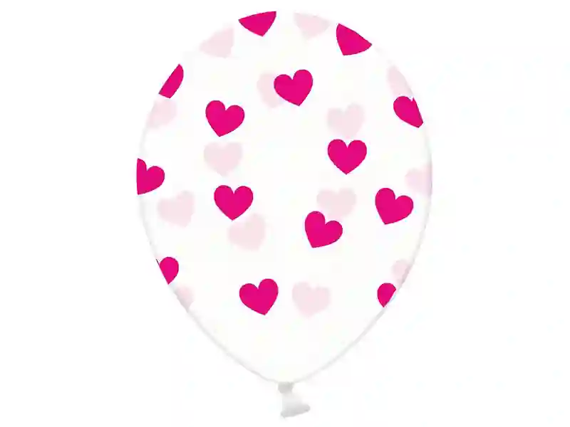 Globos Corazones Fuchsias Con Helio - 5UD