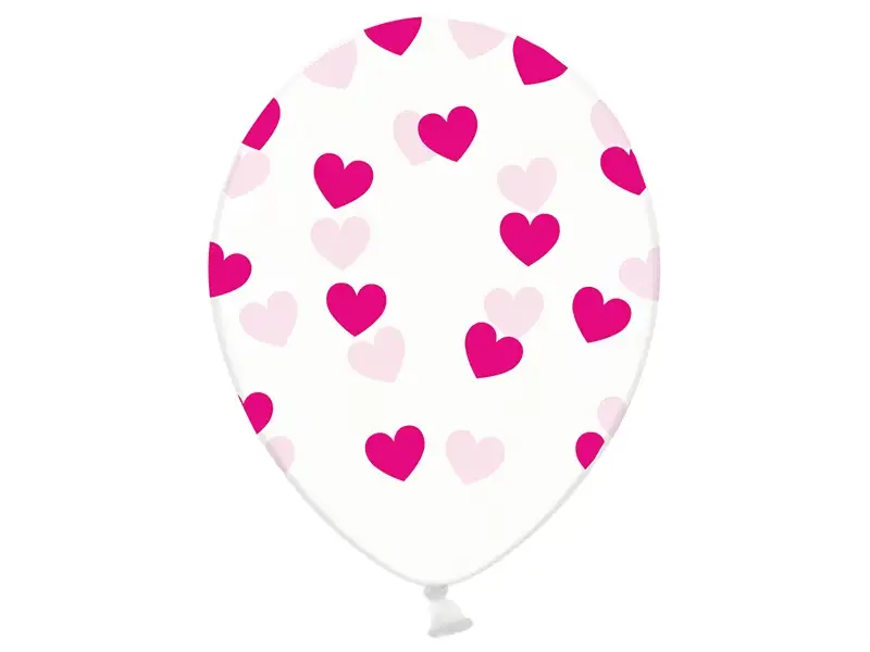 Globos Corazones Fuchsias Con Helio - 5UD