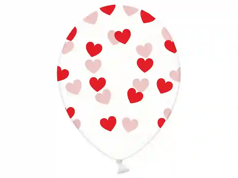 Globos Corazones Rojos Con Helio - 5UD