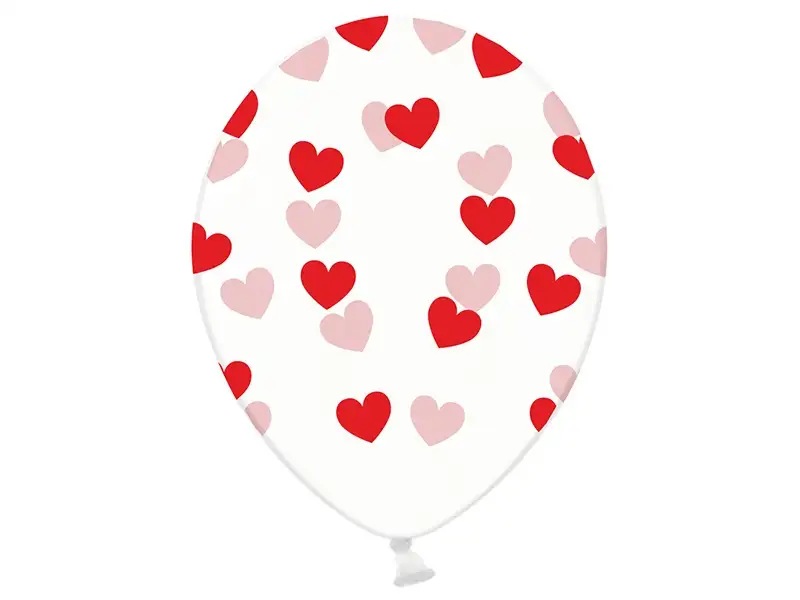 Globos Corazones Rojos Con Helio - 5UD