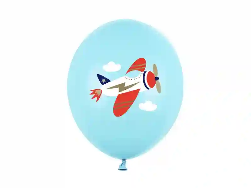 Globos Avión Azul Claro Con Helio - 5UD