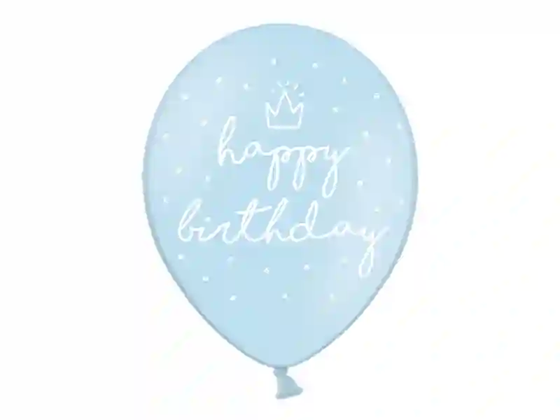 Globos Feliz cumpleaños Azul Claro Con Helio - 5UD
