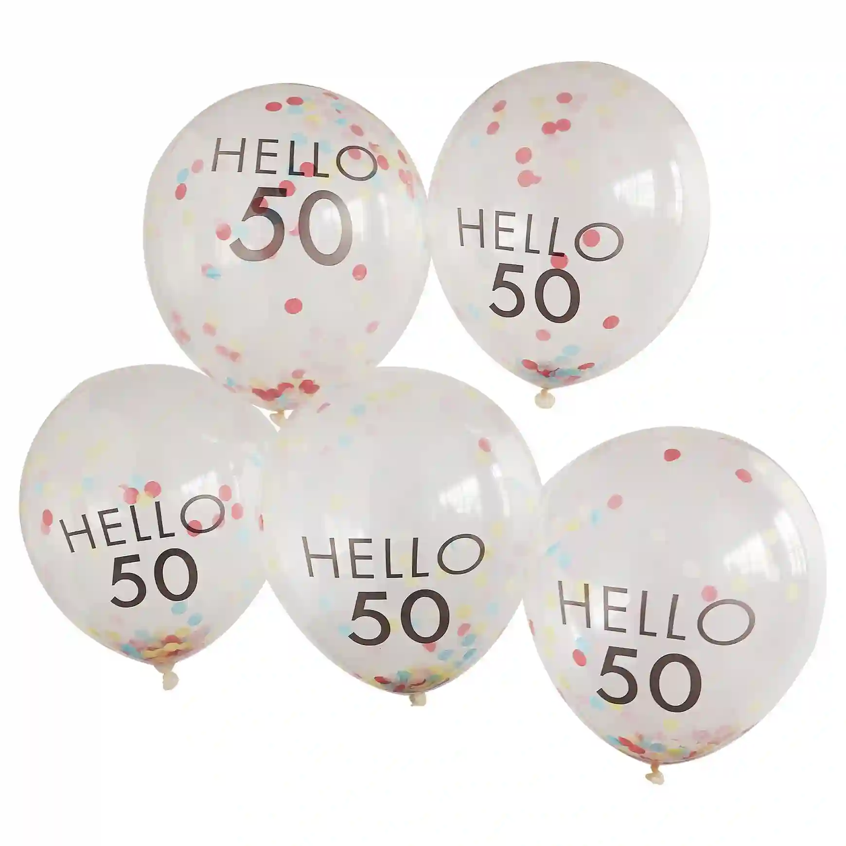 GLOBOS HELLO 50 CONFETTI CON HELIO - 5ud