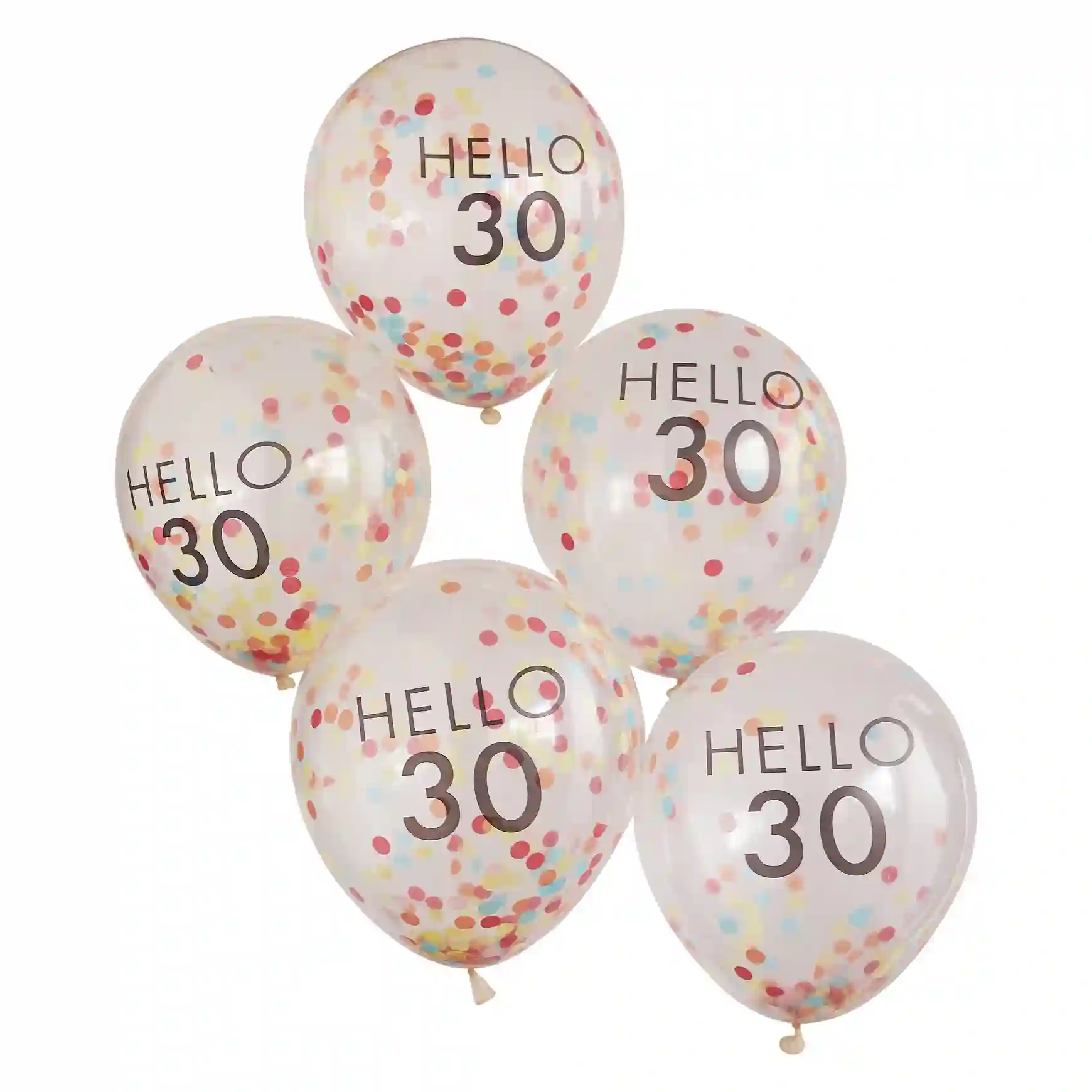 GLOBOS HELLO 30 CONFETTI CON HELIO - 5ud