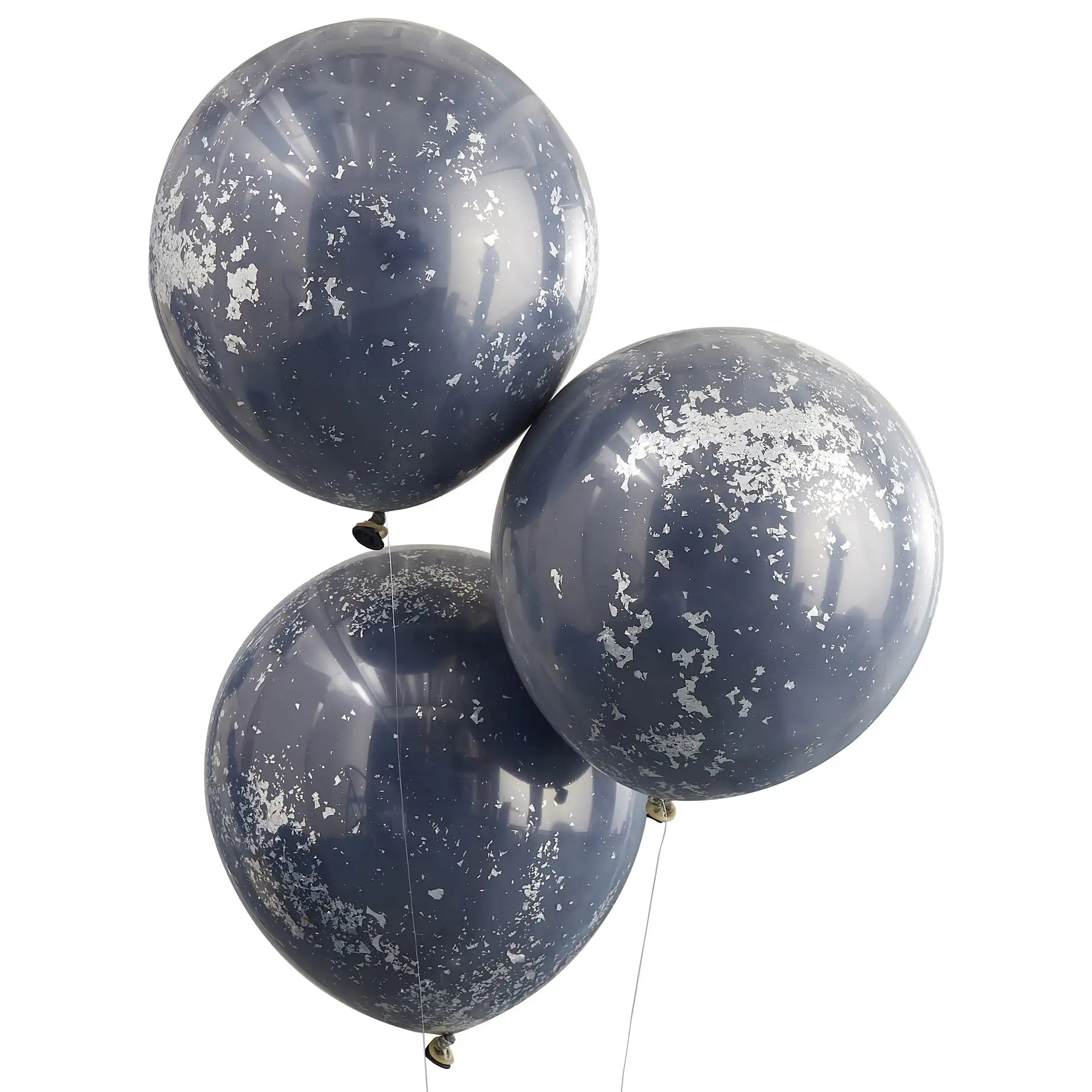 GLOBOS DOBLE CONFETTI PLATA CON HELIO - 3ud