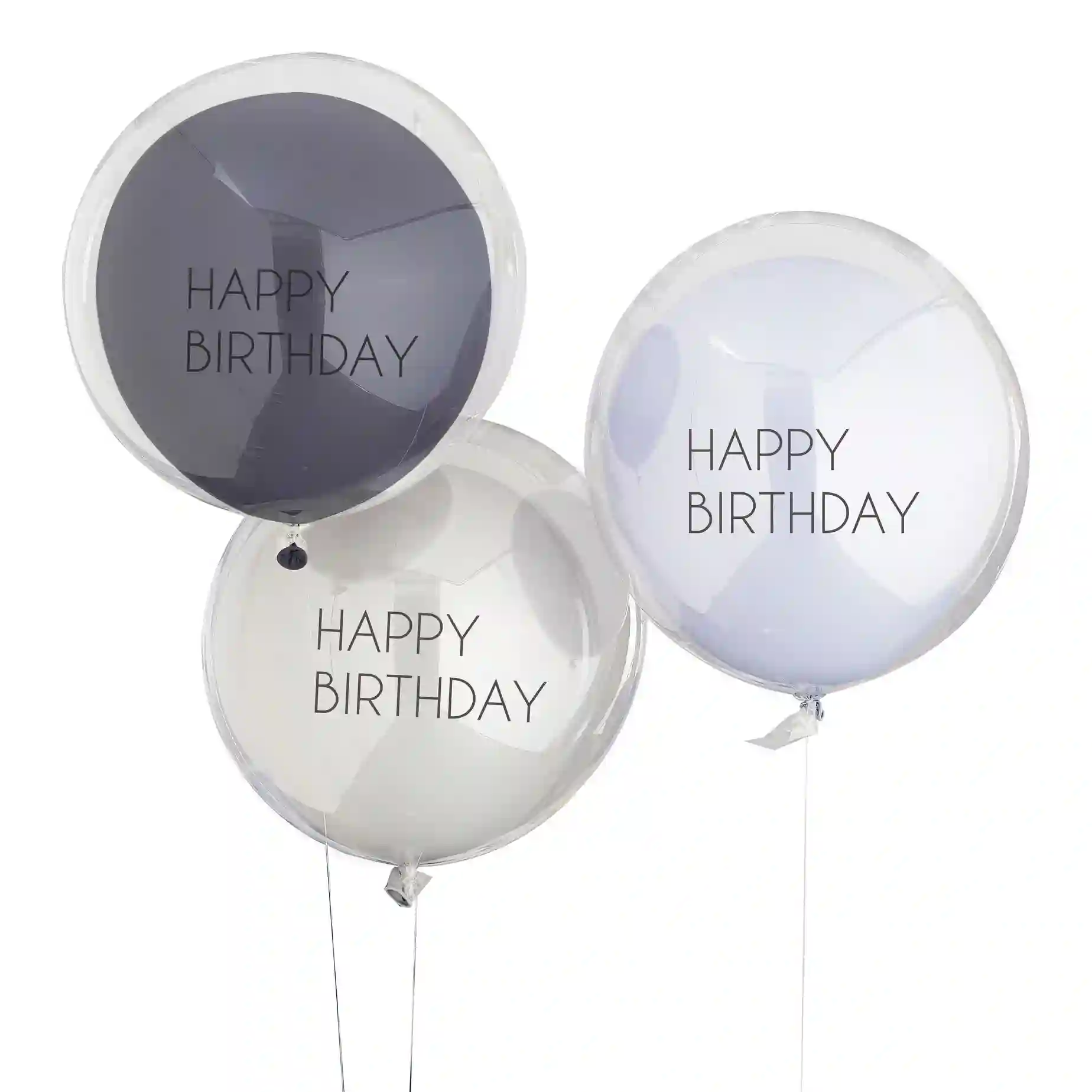 Globos Doble Feliz cumpleaños Navy Con Helio - 3ud