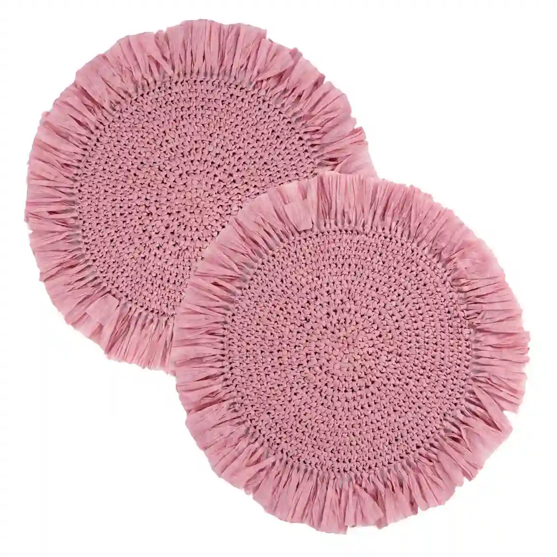 Individuales rafia rosa - 2ud