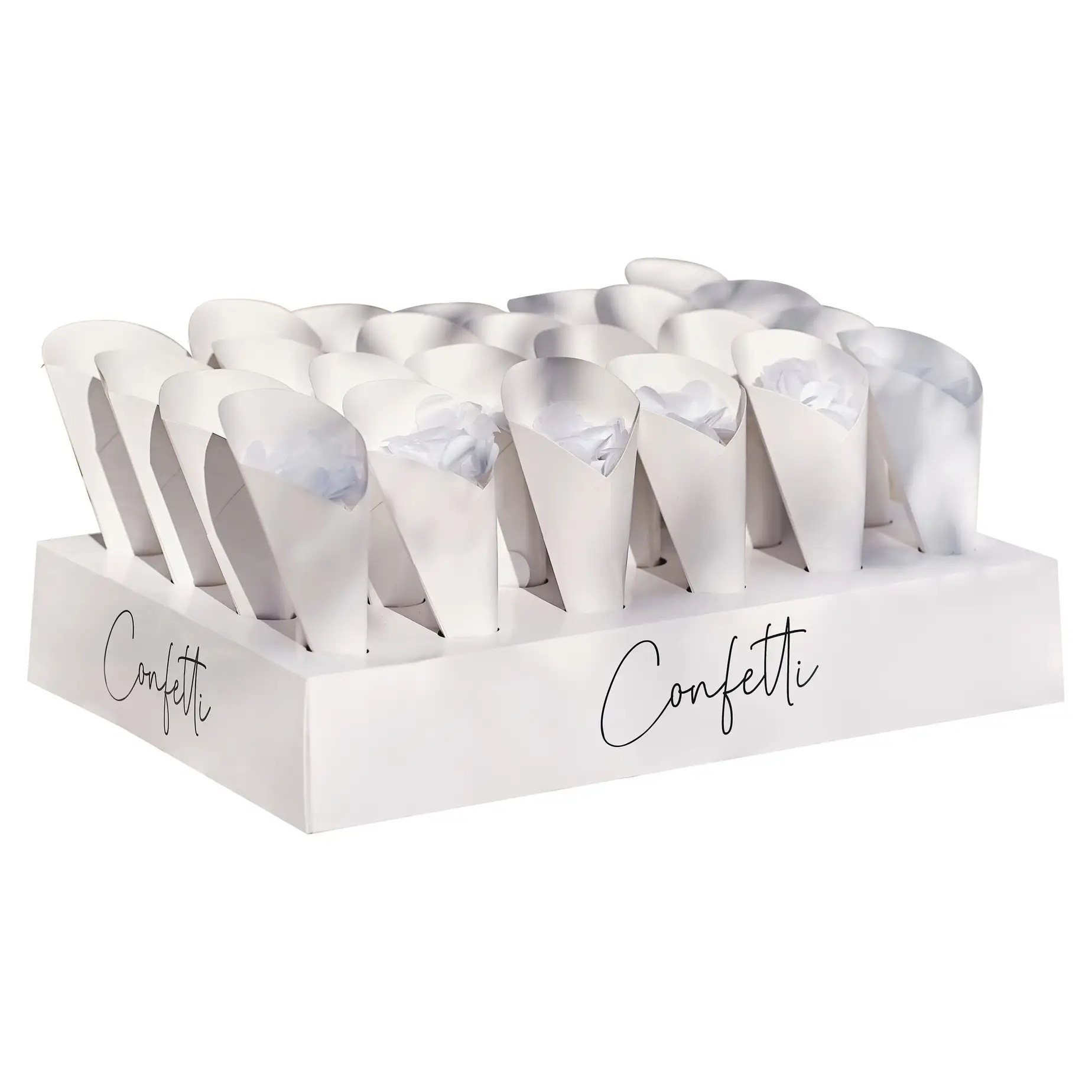 Conos confeti blanco - 24ud