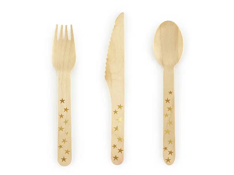 Cubios de Madera Estrellas Oro - 6sets