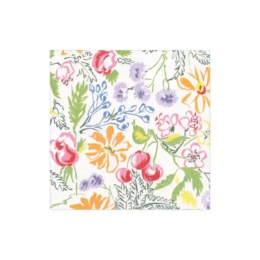 SERVILLETAS COCKTAIL CERISE FLORAL - 20ud