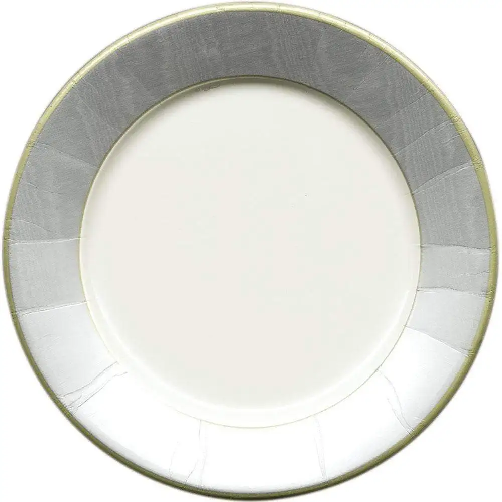 Platos Grandes Borde Moire Plata - 8UD