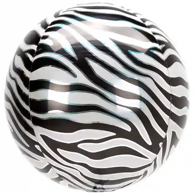 Globo Bola Cebra Con Helio