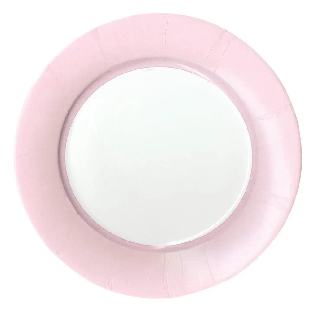 Platos grandes borde Rosa - 8ud
