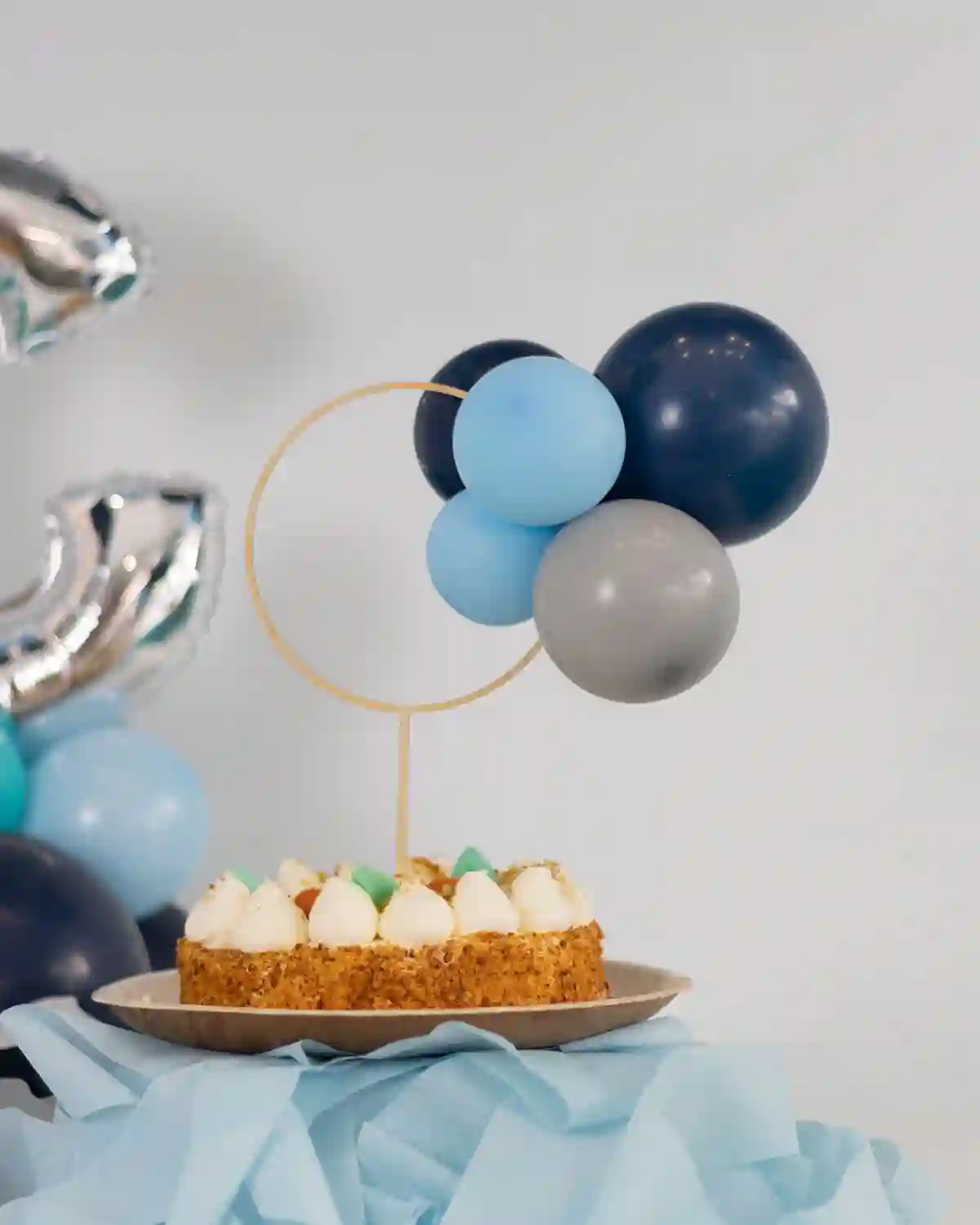 Topper Tarta Globos Azul