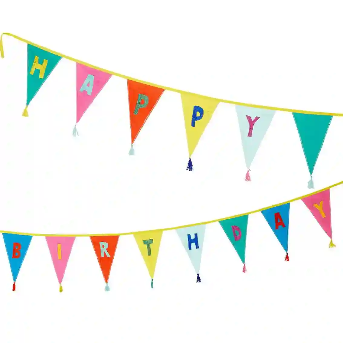 Banderín Tela multicolor feliz cumpleaños