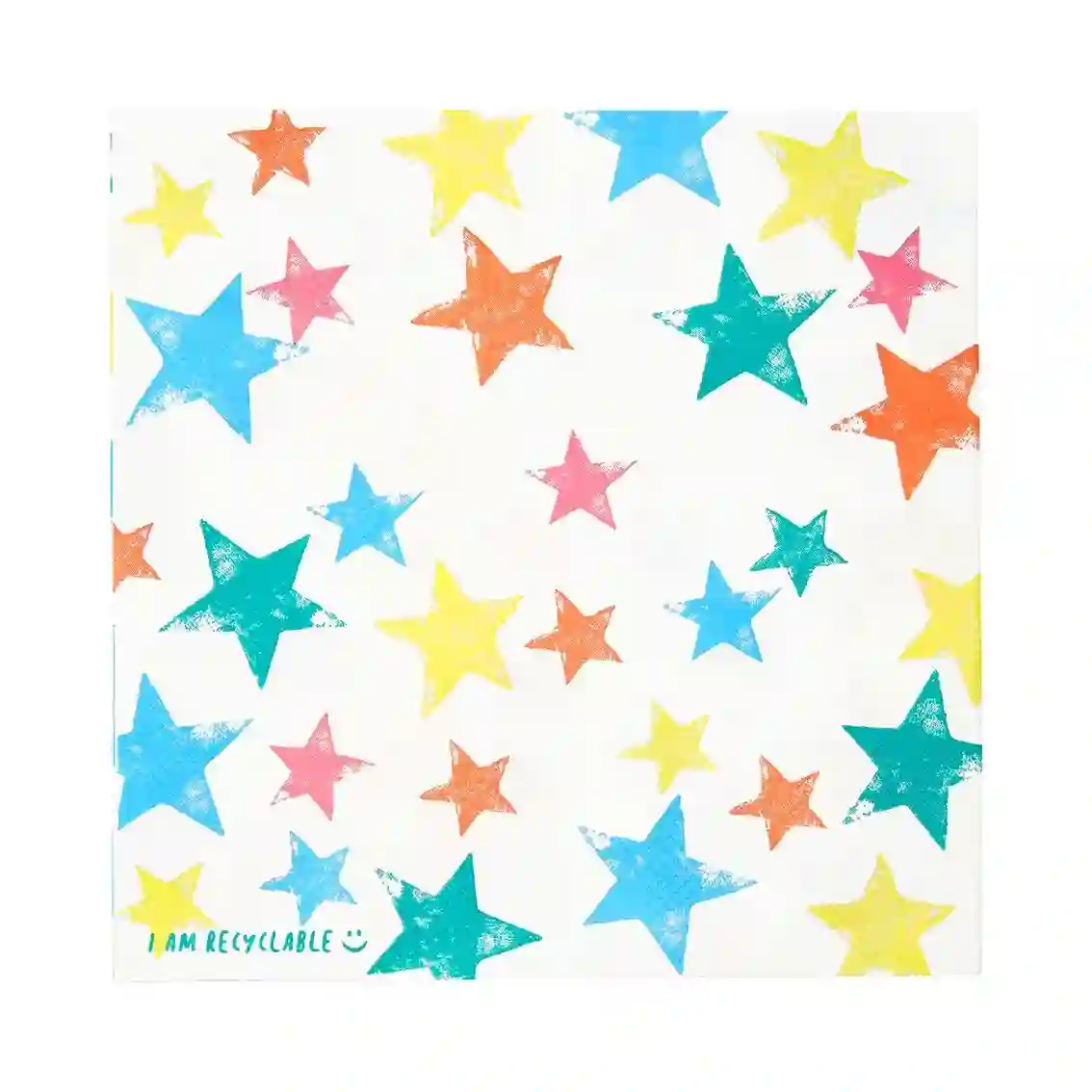 Servilletas ECO estrellas multicolor - 20ud