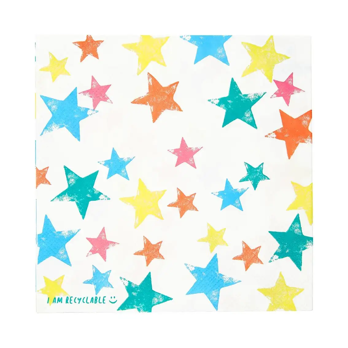 Servilletas ECO estrellas multicolor - 20ud