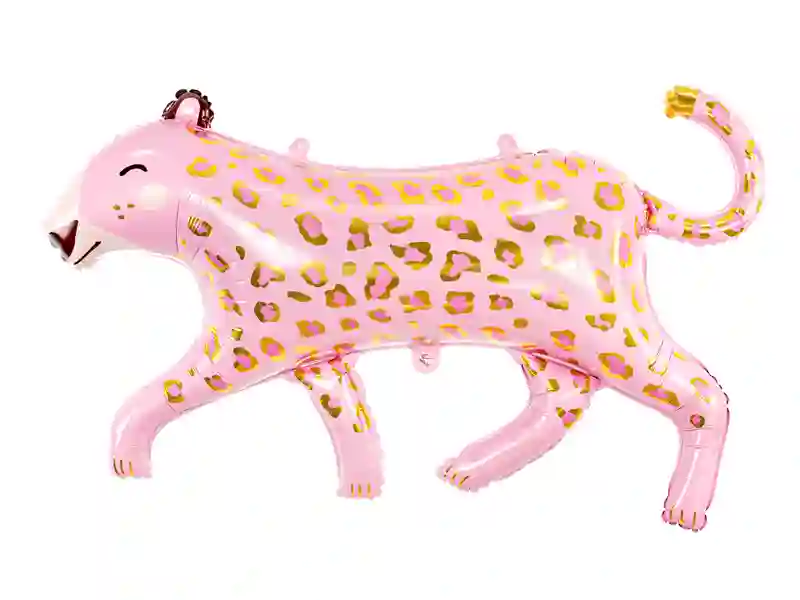 Globo leopardo rosa con helio