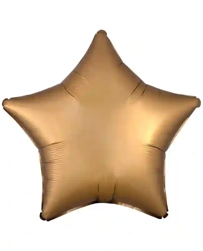 Globo Estrella Pequeña Oro Cromado Con Helio
