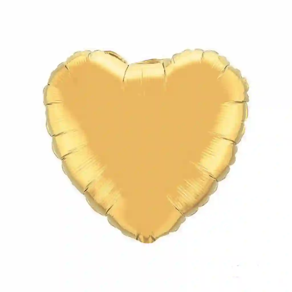 Globo Corazón Pequeño Oro Con Helio