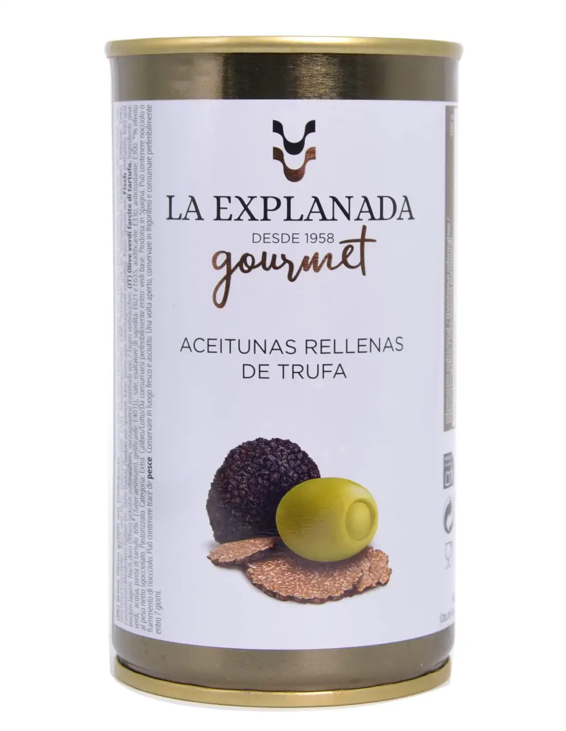 15x La Explicada Aceitunas Rellenas de Trufa - Lata 370 Gr.