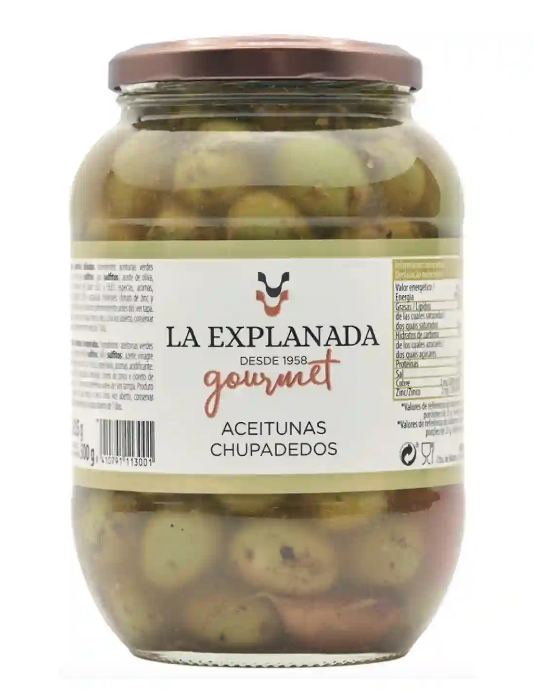 6x La Explicada Aceitunas Chupadedos - Tarro 850 gr.