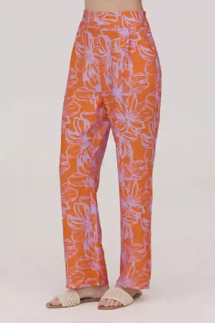 Orange straight leg pants