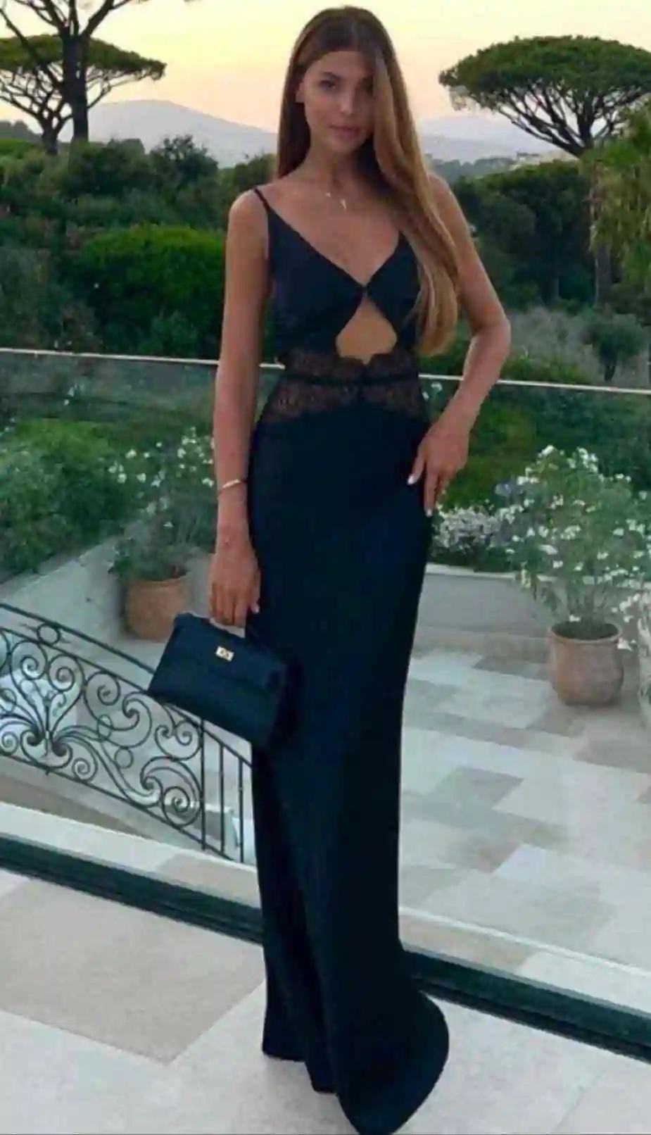 VESTIDO LICRA ENCAJE VALENCIA NEGRO