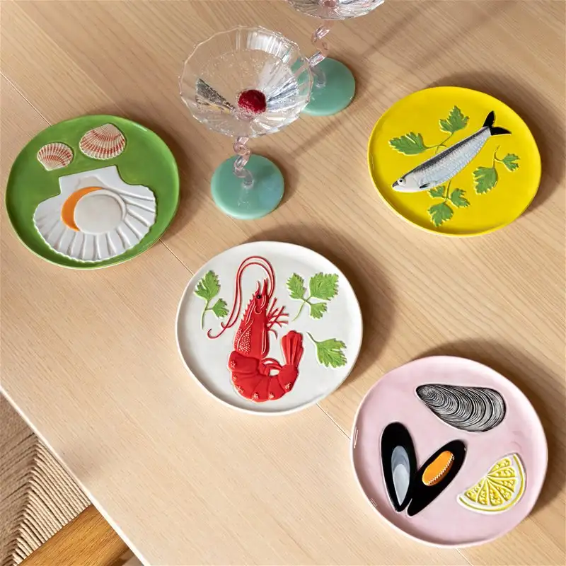 Platos de postre de cerámica La Mer - Imagen 2