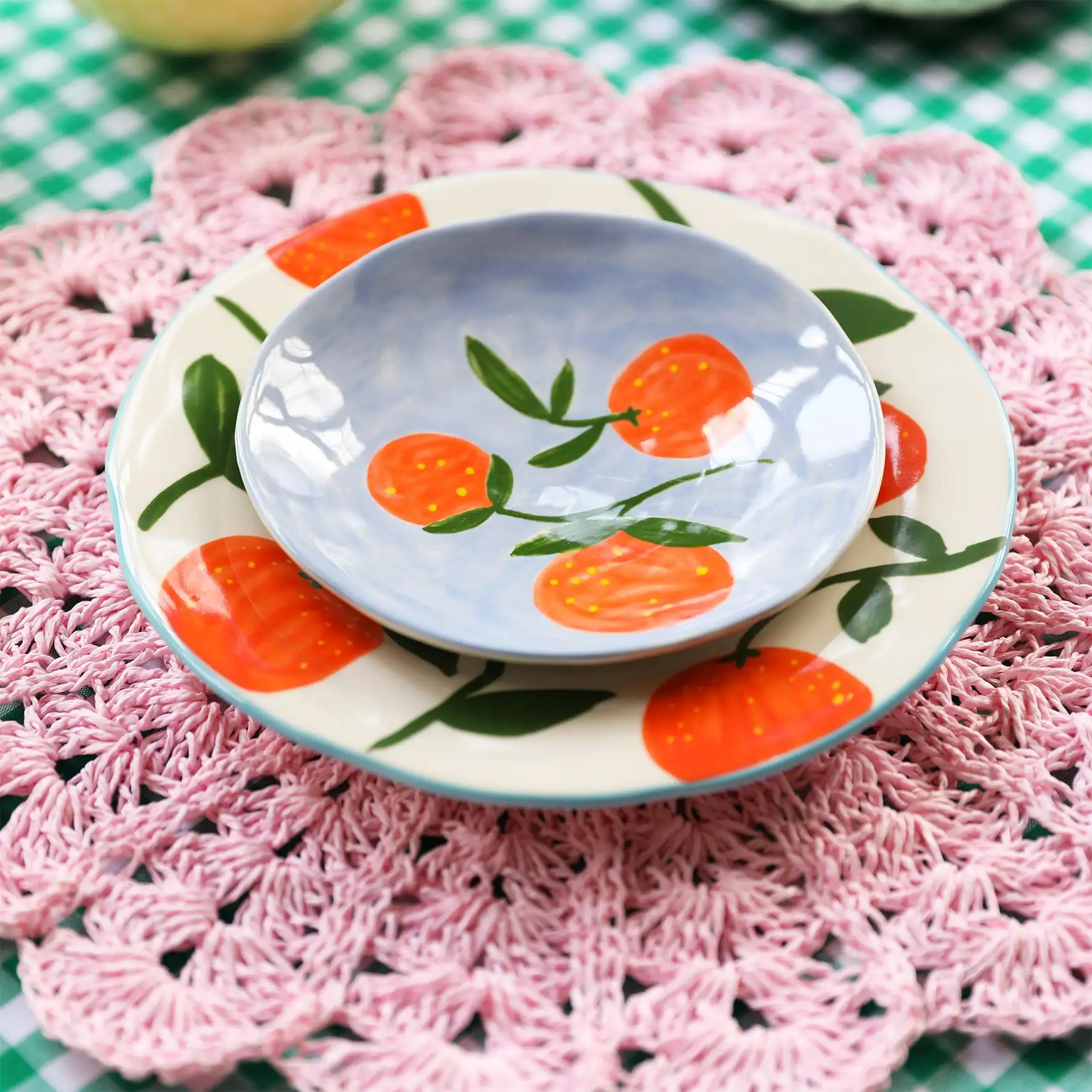 Seasonal orange plates of ceramic - Image 2